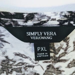Vera Wang ⭐ Long Sleeve Black White Floral Top Petite XL